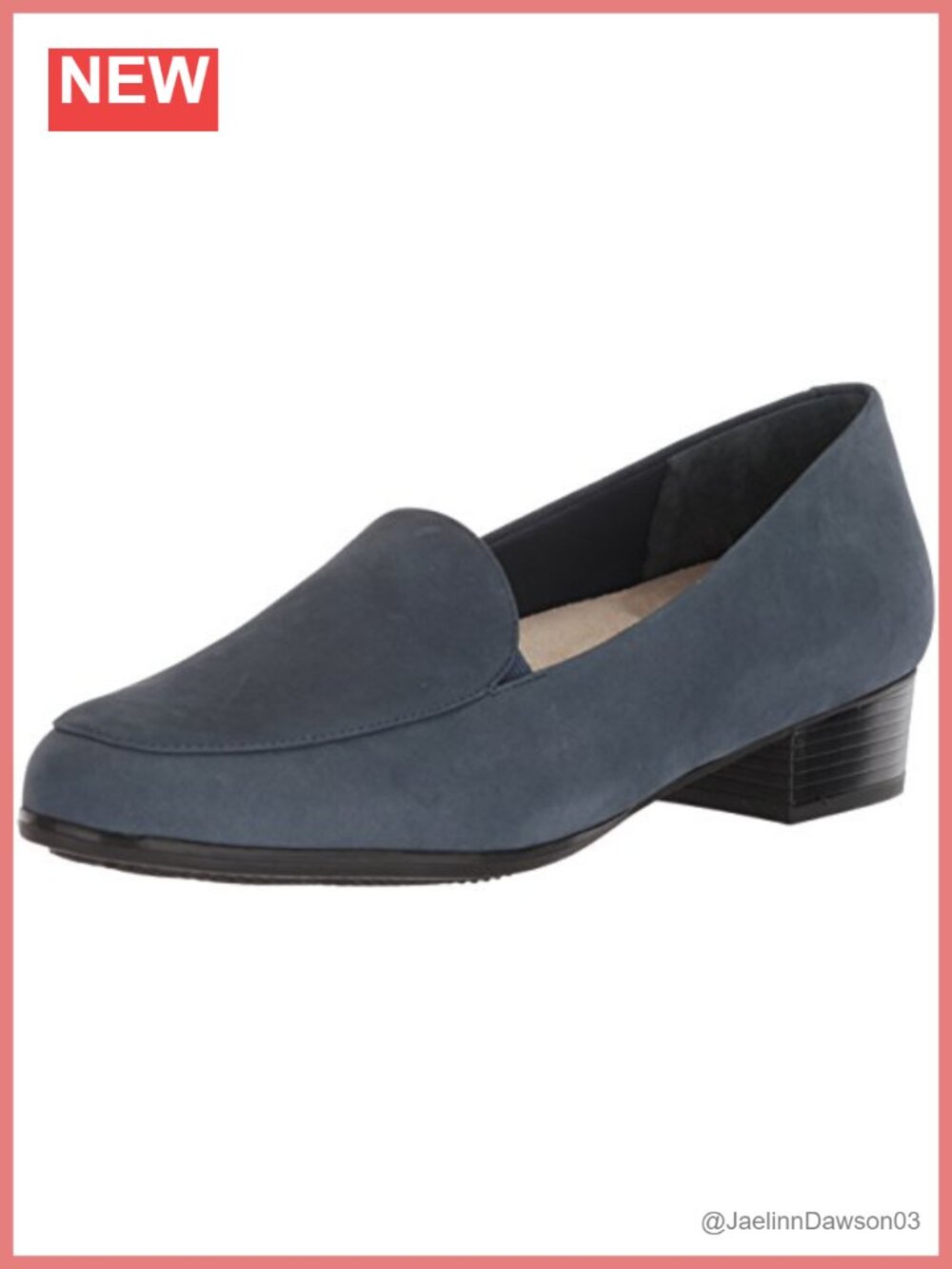 Nubuck Leather Slip-On Loafer Cushioned Low Heel Work Shoe